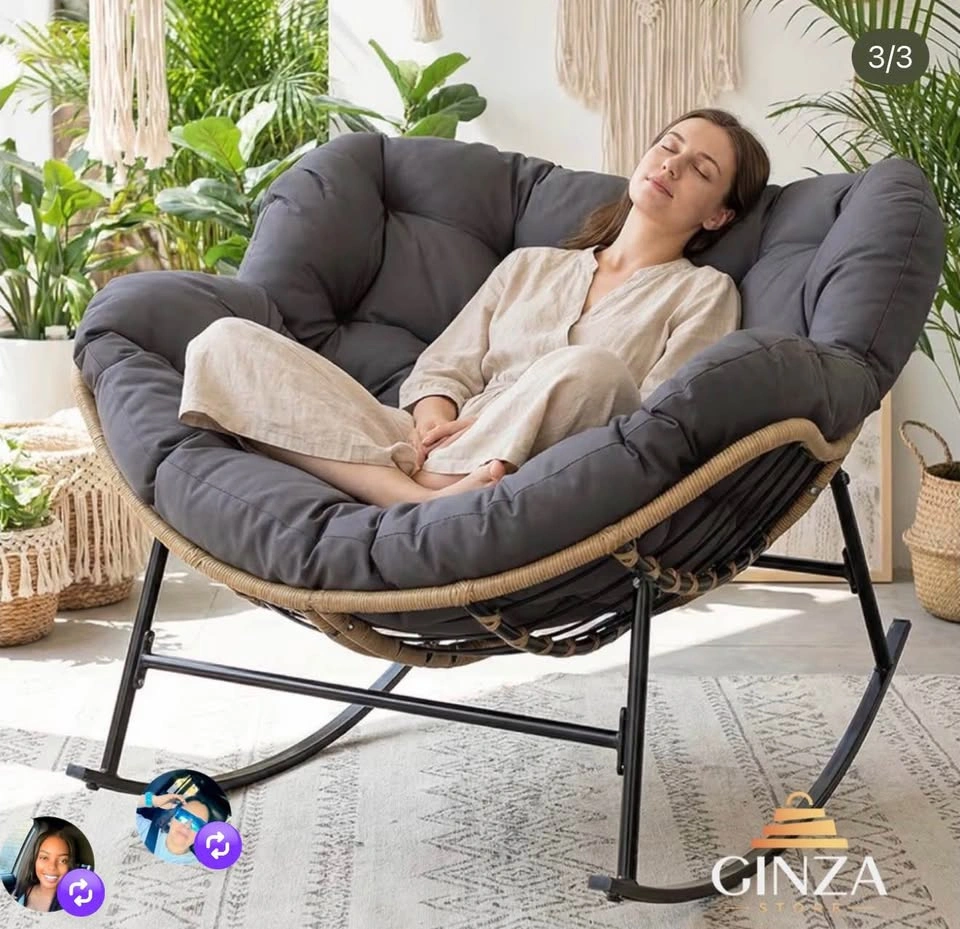 Relax in comfort with this stylish oversized Papasan rocking cha - photo 3