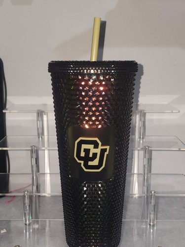 Starbucks CU Colorado University Studded Tumbler Black & Gold