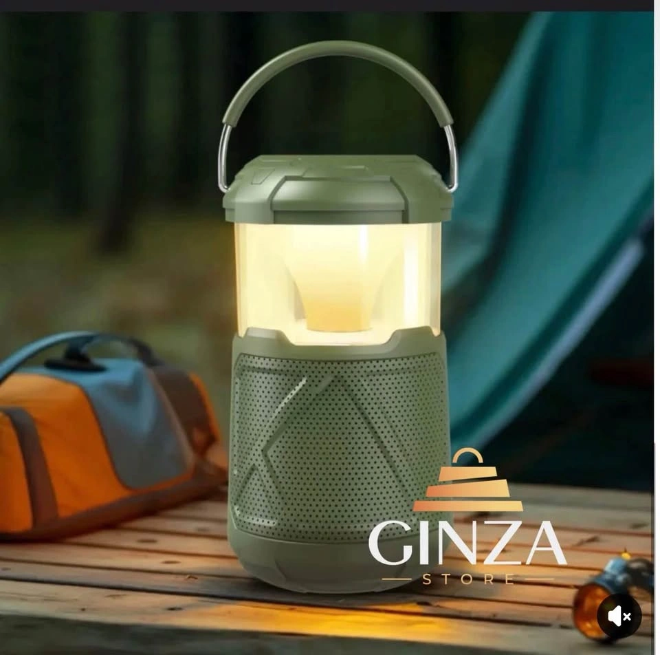 Portable Camping Lantern with Bluetooth Speaker Black and Green - photo 2