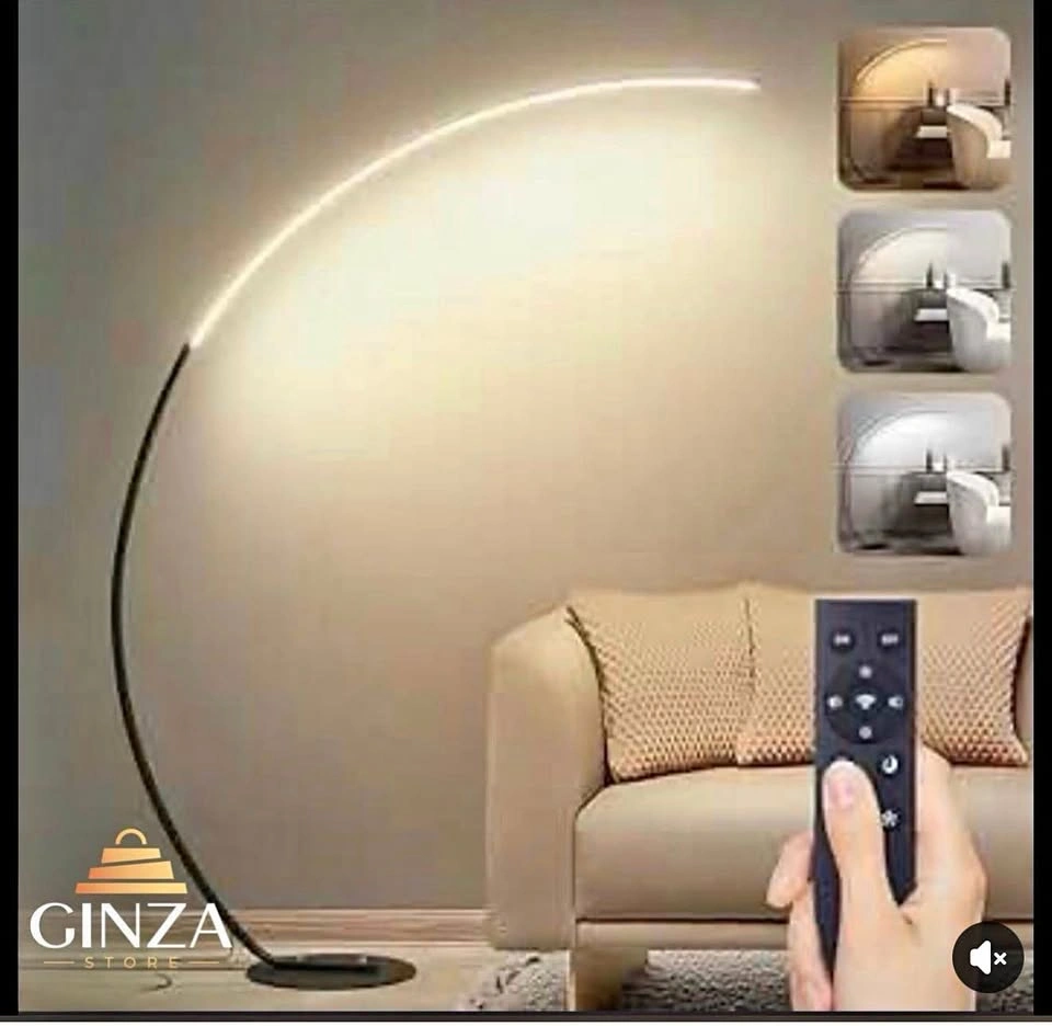 Modern arc floor lamp with remote control