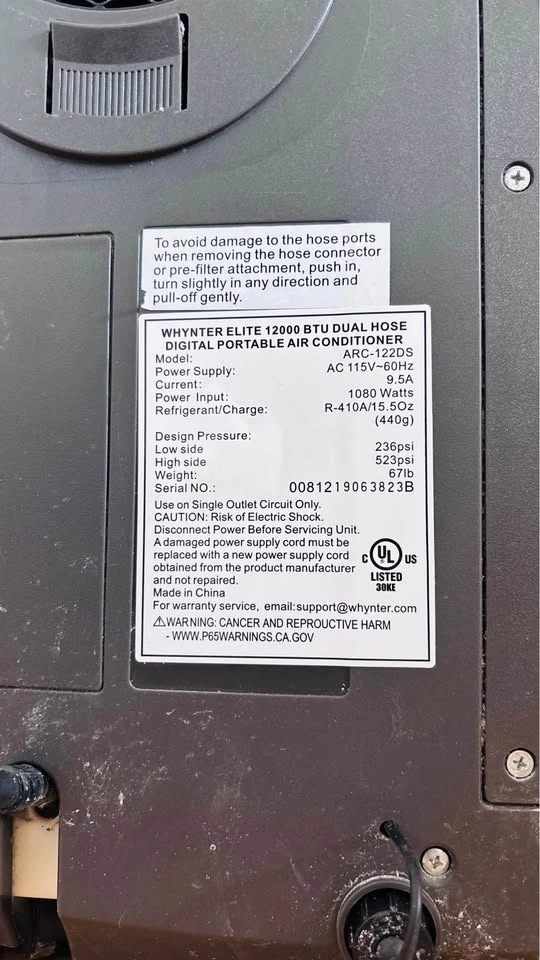 Whynter Elite 12,000 BTU Dual Hose Portable AC - photo 5