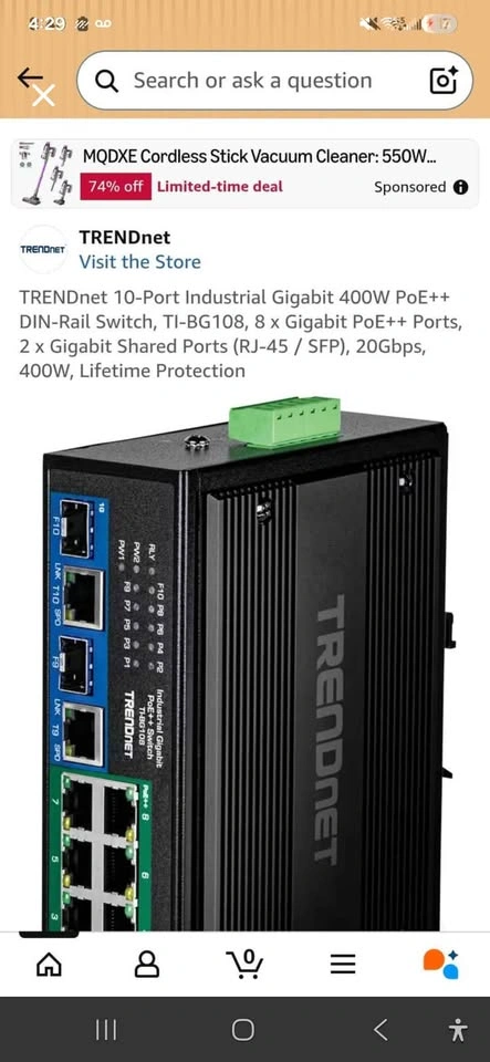 TRENDnet 10-Port Industrial Gigabit 400W PoE++ DIN-Rail Switch - photo 2
