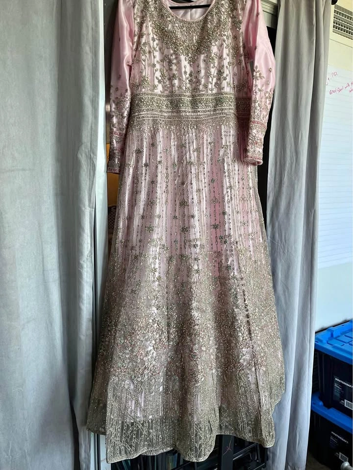 Pink maxi dress shalwar kameez