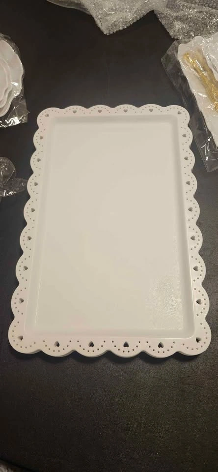 Plastic Rectangle Serving Platter and Cupcake Stand Set - photo 2
