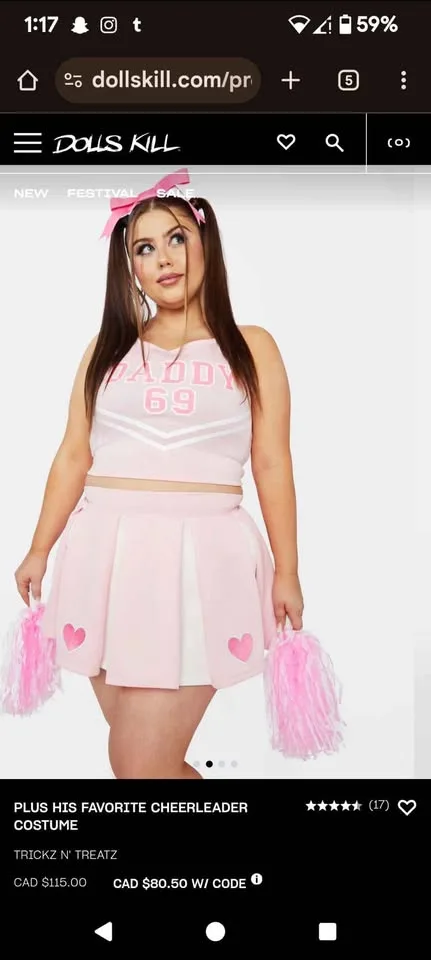 Dolls kill cheerleader Halloween top image indicator(2)