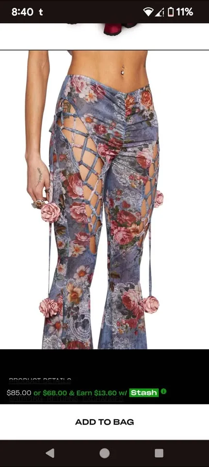Dolls kill floral flare pants image indicator(4)
