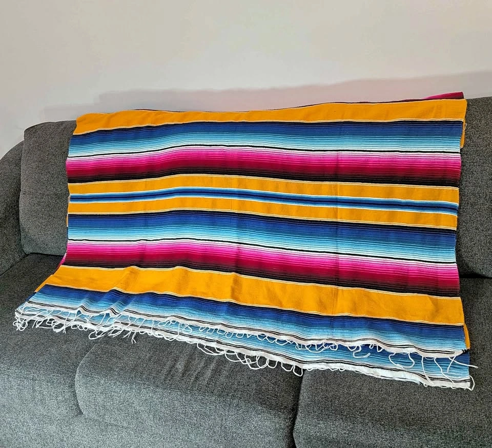 Mexican Serape Blanket or table covering 84 x 52 inches