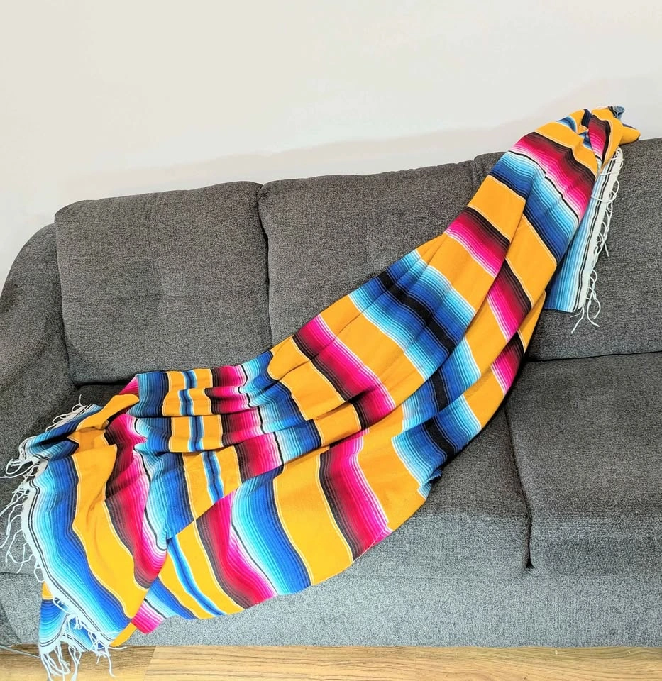 Mexican Serape Blanket or table covering 84 x 52 inches - photo 2