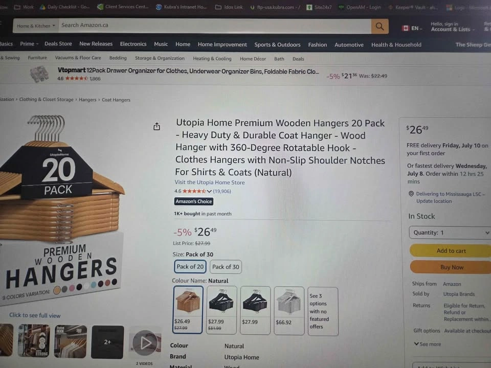 BNIB Utopia Premium Wooden Hangers 20 Pack - photo 2