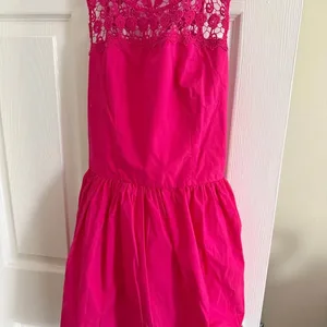 Hollister Girls Hot Pink Crochet Lace Sleeveless Dress Large