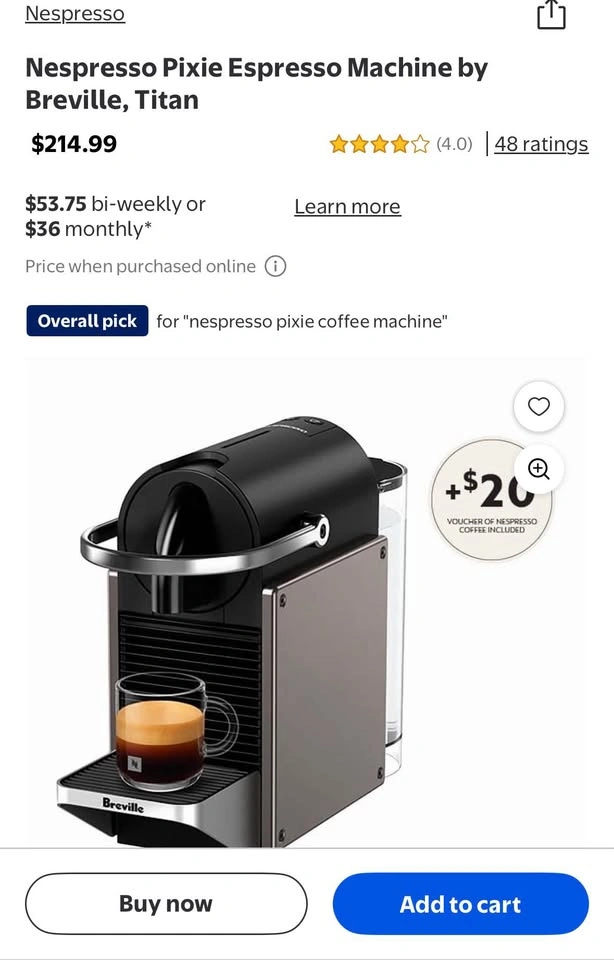 Nespresso Pixie Coffee Machine - photo 4