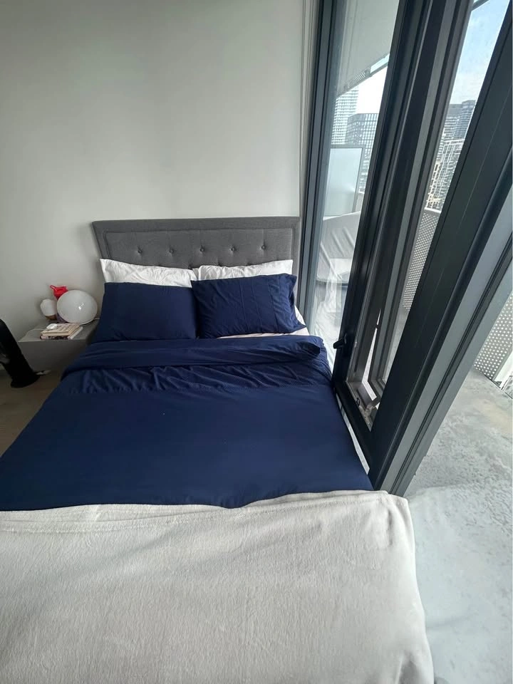 Full Size Grey Fabric Bed Frame - photo 3