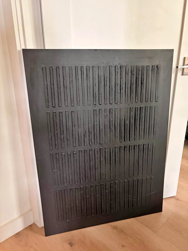 Art! Large Textured Painting in Black
