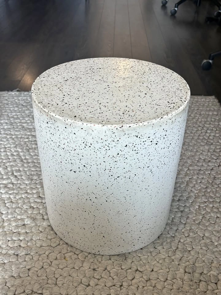 Article Solina Outdoor Stool in White Terrazzo