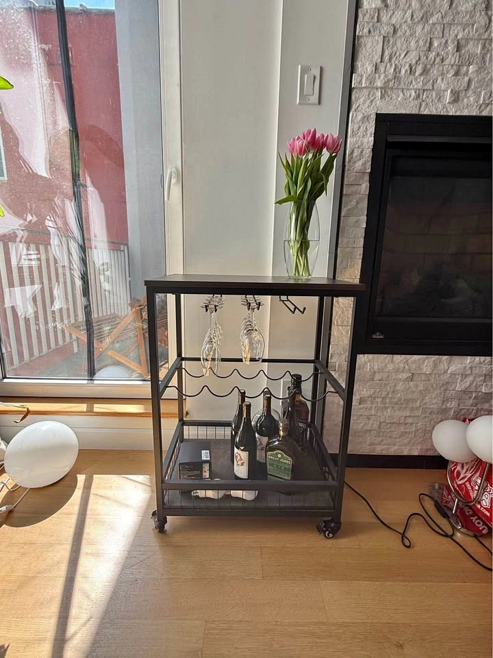 Dark Walnut Bar Cart