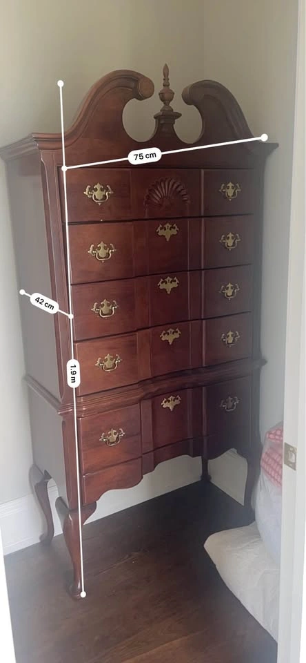 2 Piece Queen Anne Highboy Dresser / Tall chest - photo 2