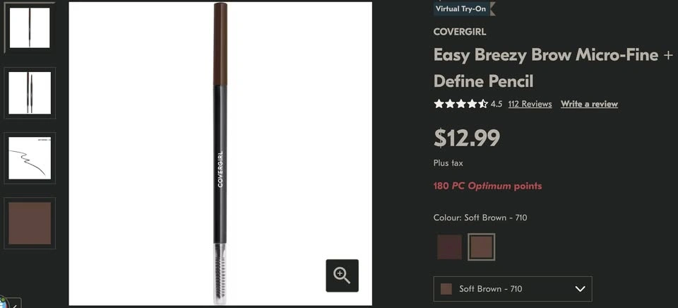 Covergirl Easy Breezy Brow Micro-Fine + Define Pencil (Soft Brow - photo 2