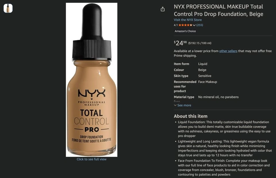 NYX Professional Makeup Total Control Pro Drop Foundation & Illu - photo 3