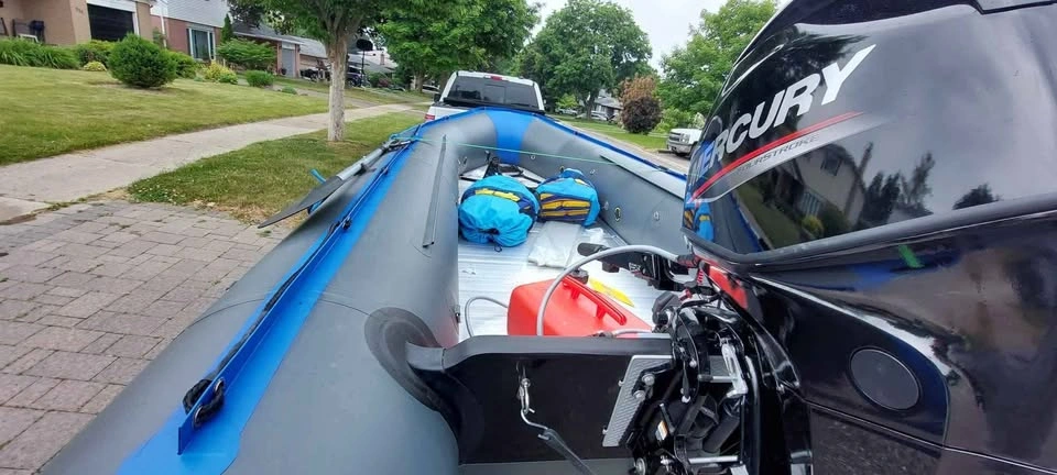 12 ft Inflatable Boat with Trailer and Mercury Engine - photo 2