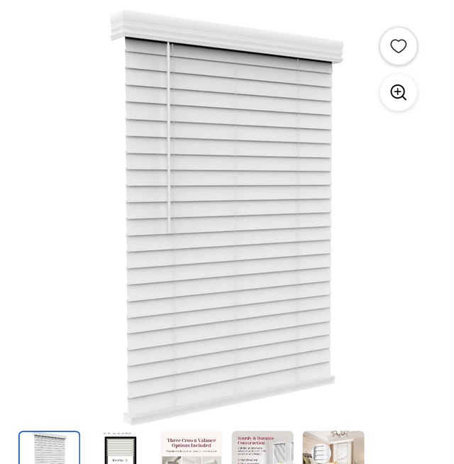 Large Thick Faux Wood Window Blinds