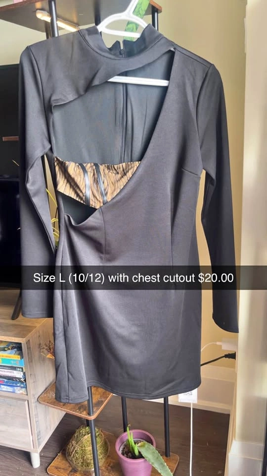Bodycon dress with chest cutout size L