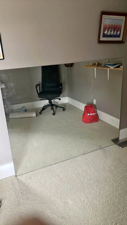 Large Frameless Wall Mirror