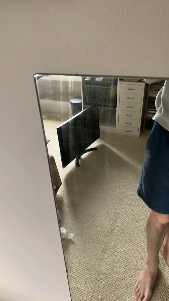 Large Frameless Wall Mirror - photo 2