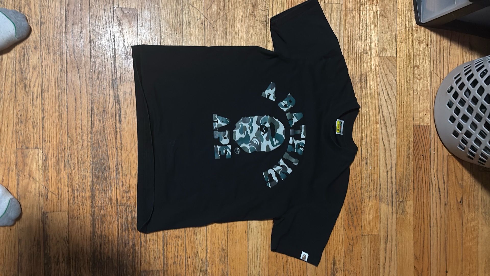 100% cotton black colored bape t-shirt