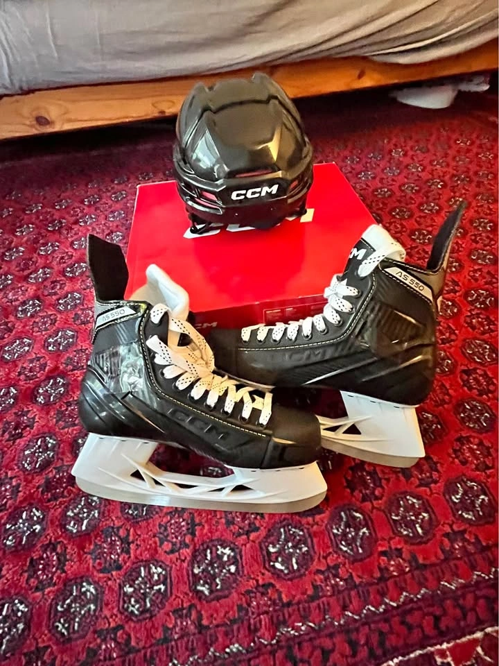 CCM Skates and Helmet