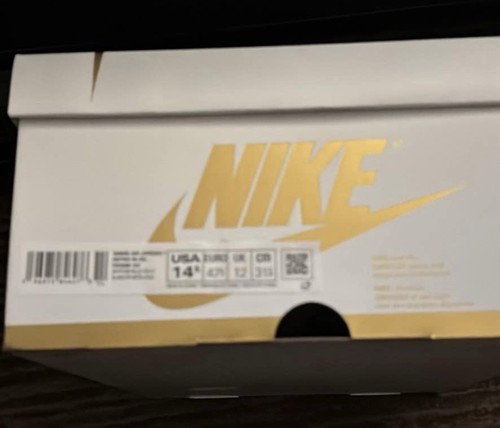 Nike Air Jordan 1 White/Gold High Top Leather Lace-Up Sneaker - photo 5