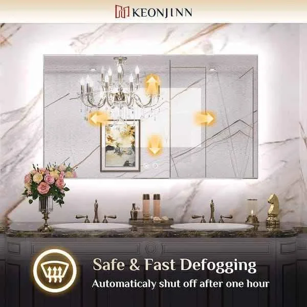 KeonJinn 48x24 Inch Backlit 3 Colour LED Light Mirror BRAND NEW image indicator(4)