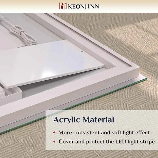 KeonJinn 48x24 Inch Backlit 3 Colour LED Light Mirror BRAND NEW image indicator(9)