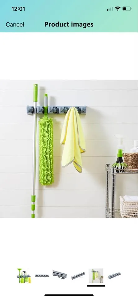Wall Mount Storage Broom, Mop Holder or Tool Organizer image indicator(3)