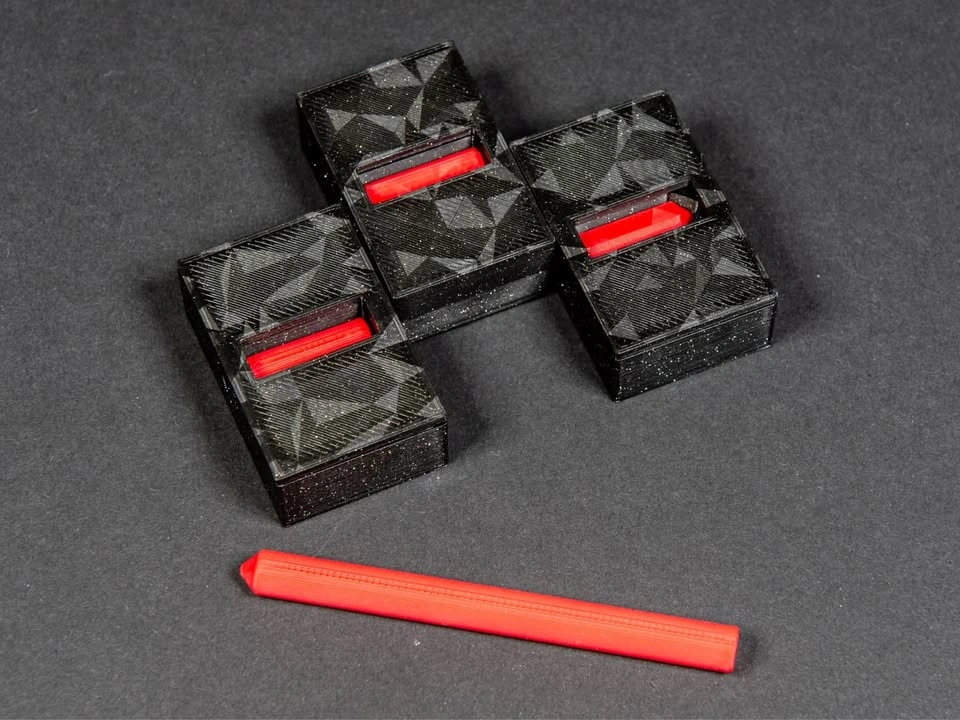 Cool Black Red 3D Printed Puzzle Toy