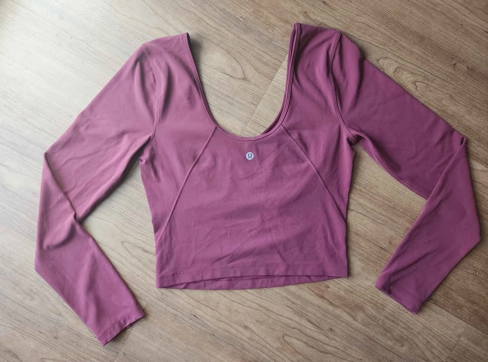 Lululemon Align Cropped Long Sleeve Burgundy Top - photo 3