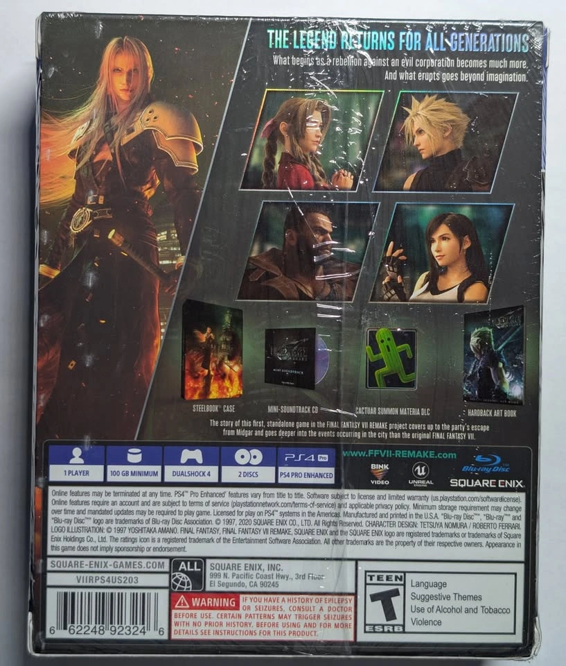 Final Fantasy VII Remake Deluxe Edition - FACTORY SEALED - NEW - photo 2