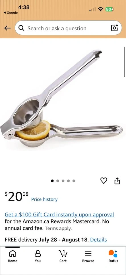 Brand new stainless lemon squeezer - photo 2