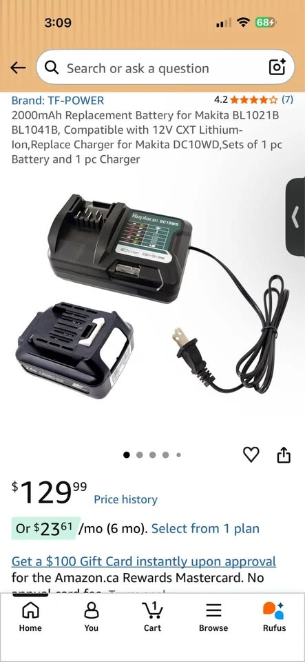 Replacement Charger for Makita 10.8V-12V CXT Batteries - photo 3