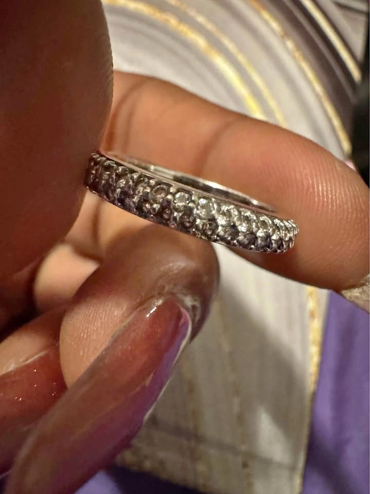 Sterling silver band with masonite stones