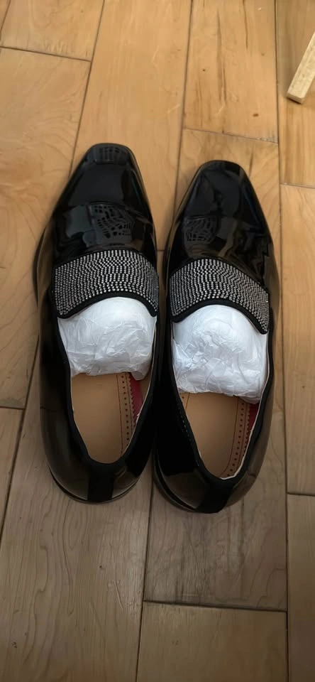 Brand new men’s dress shoes size 11 to 11.5 black with jewels - photo 3