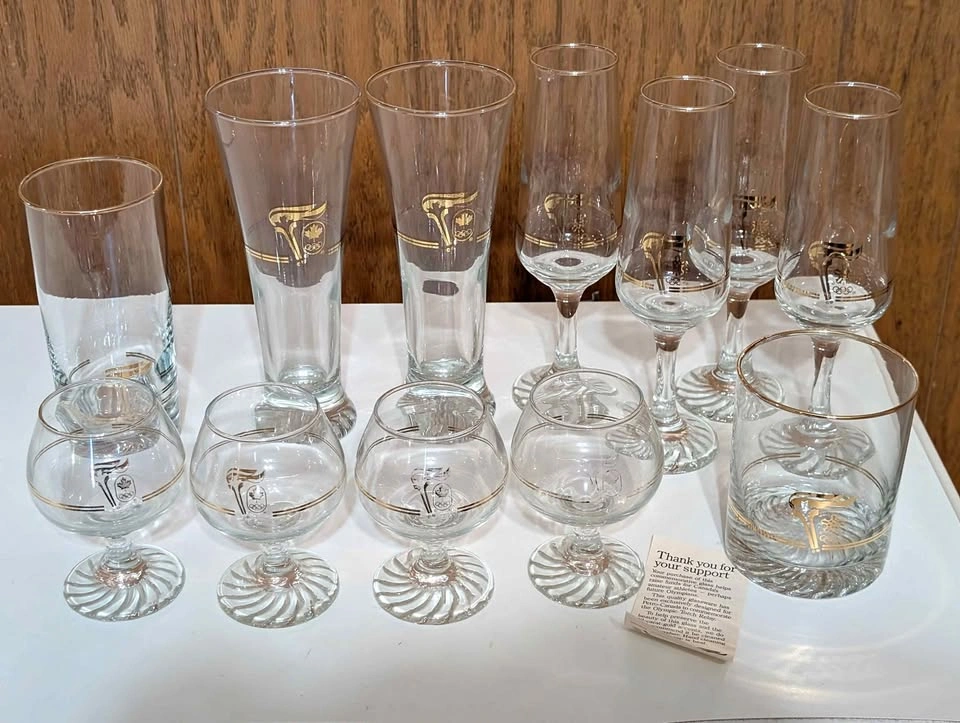 Vintage 1988 Calgary Winter Olympics Petro-Canada Glassware Set