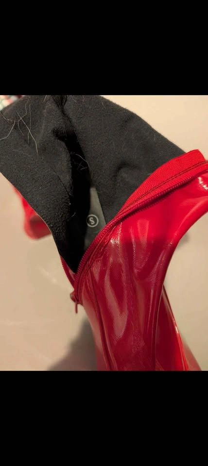 Red Faux Leather Platform Boots - photo 3