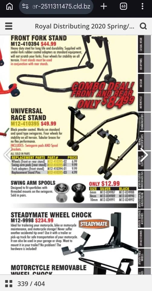 MAX Accessories Universal Motorcycle Rear Race Stand - photo 3