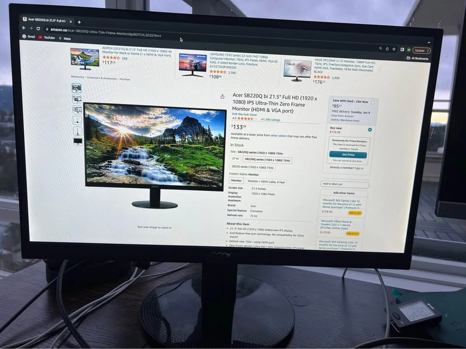Acer SB220Q 22 inch monitor - photo 2