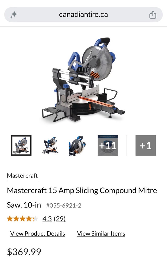 Large Compound Sliding Mitre Saw 10” 15Amp