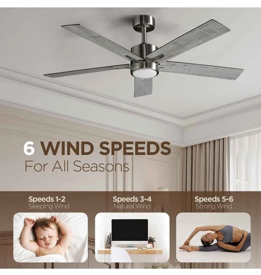 Vagizm 52-Inch Ceiling Fan with LED Light and Remote (New) - photo 4
