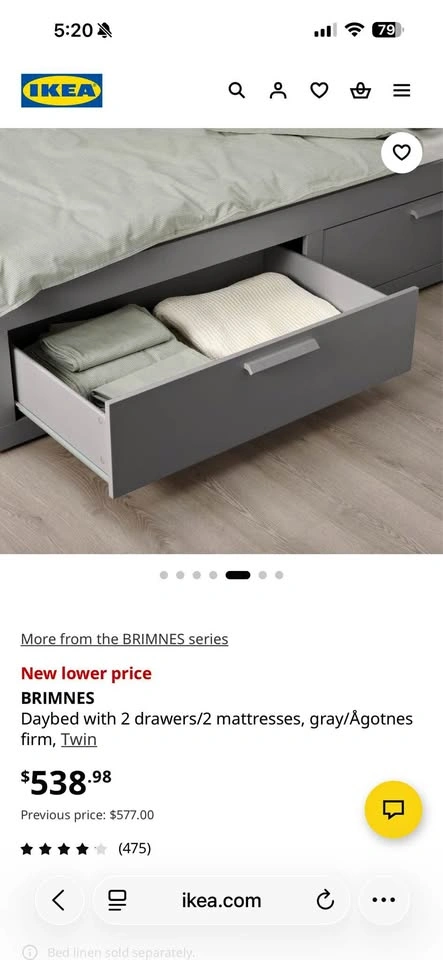 IKEA BRIMNES Daybed with 2 Drawers