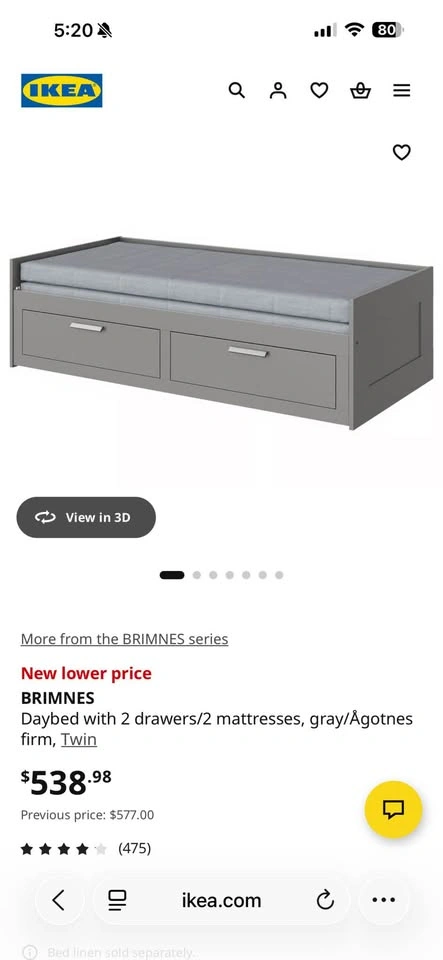 IKEA BRIMNES Daybed with 2 Drawers - photo 5