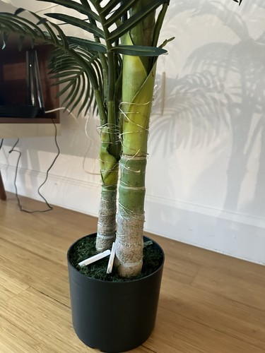 Artificial Green Palm Tree Houseplant in Pot, Plastic Faux Plant - photo 3