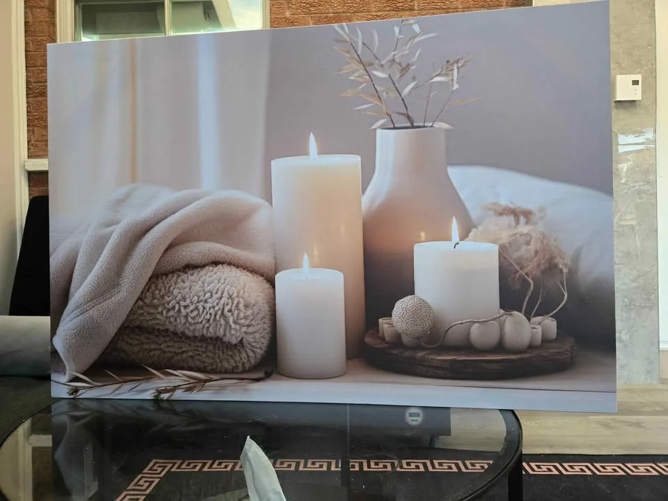 Wall art Candles wrapped canvas picture. image indicator(2)